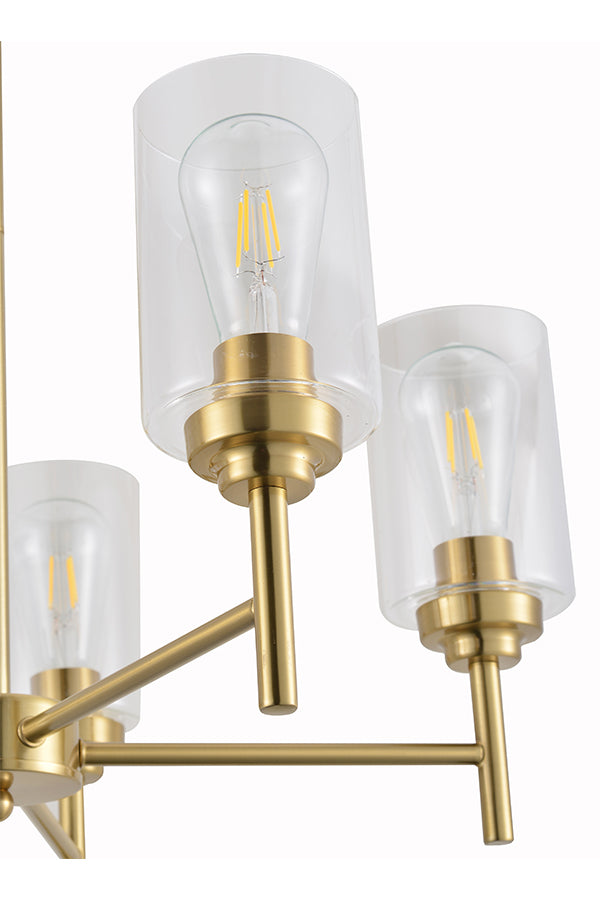 Clear Glass 5-Light Gold Chandelier F1001-5H