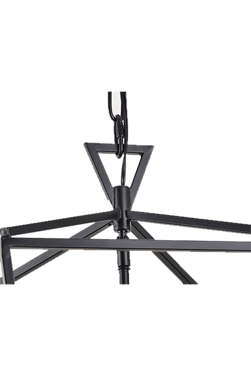 Geometric 4-Light Black Pendant Chandelier – Modern Industrial Design