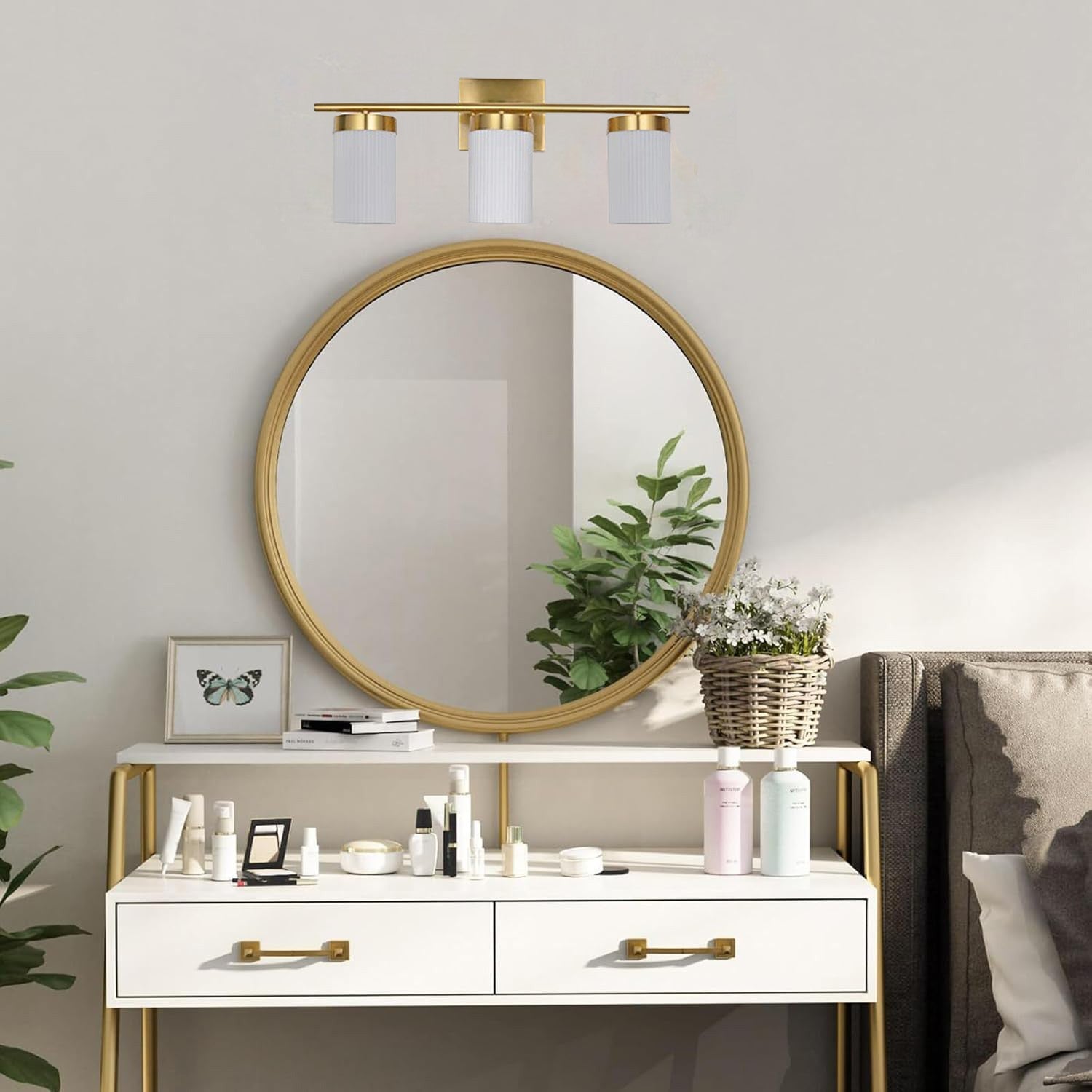 3-Light Gold Modern Wall Sconce